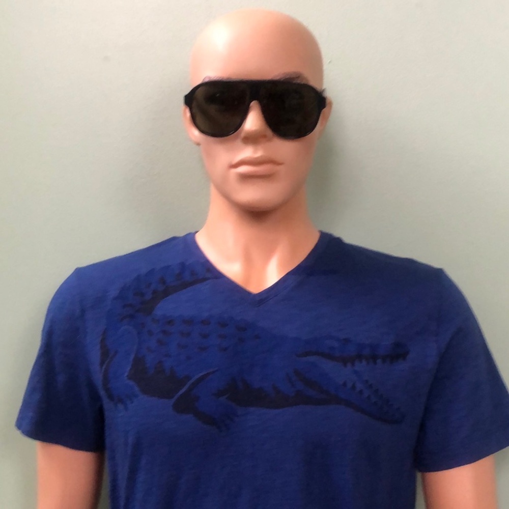 Lacoste Men's Blue Short Sleeve Regular Fit Graphic Pullover T-Shirt Size